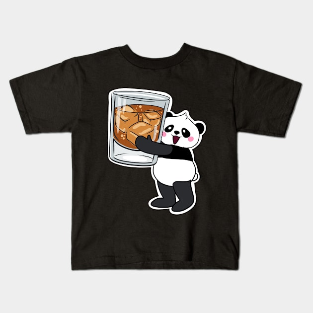 Drinking Dandy Panda with Whiskey Kids T-Shirt by Band of The Pand